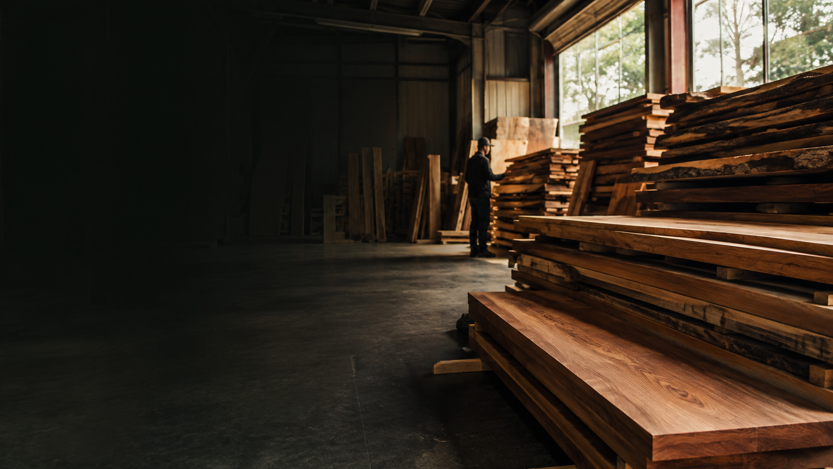 Plywood and timber boards at Win Hua Timber in Singapore